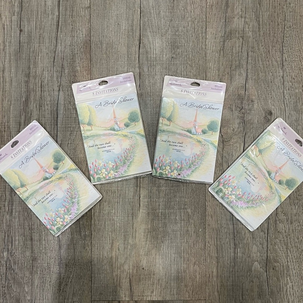 4 Packs Vintage Hallmark Bridal Shower Invitation Nostalgia NEW 32 Total